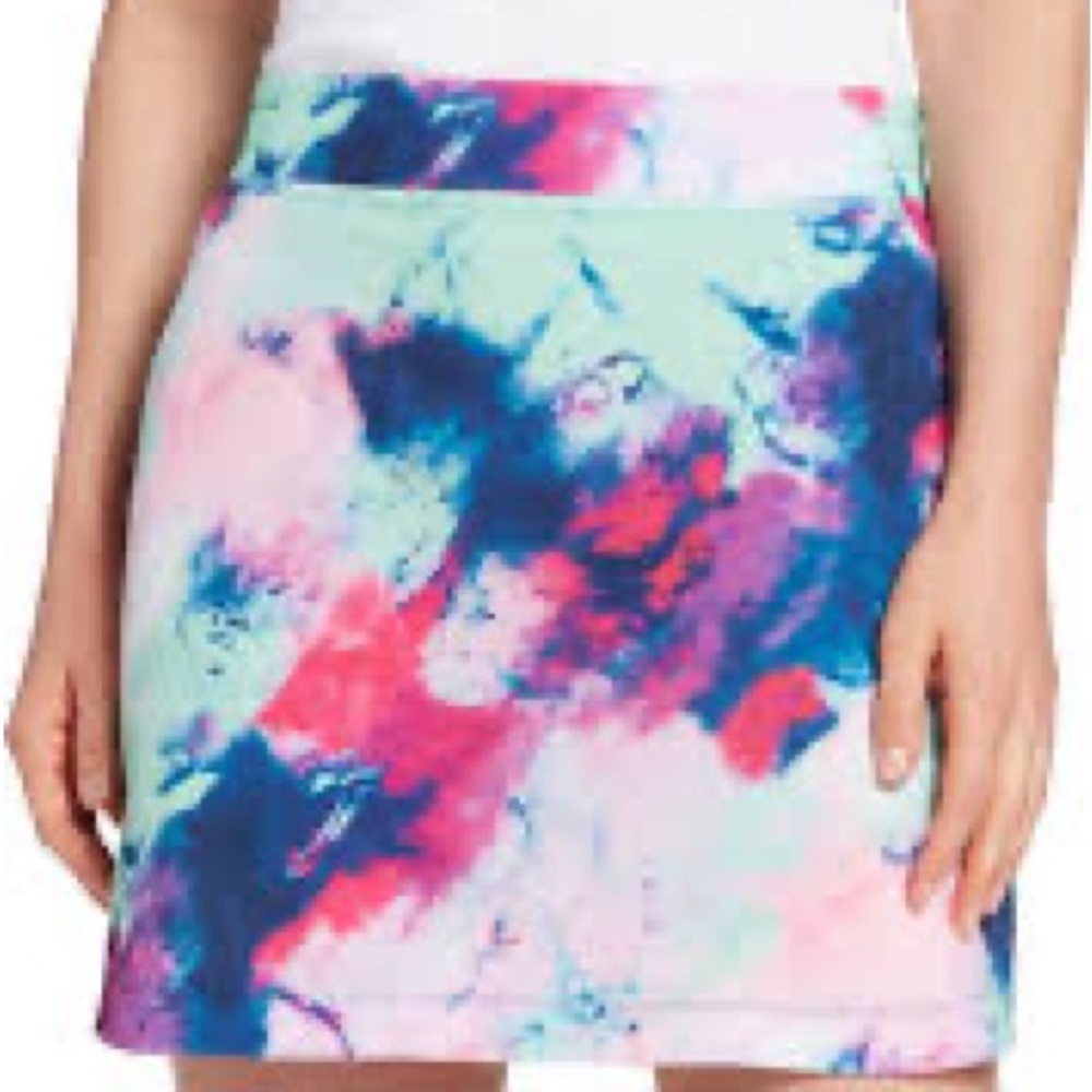 Women's Tie-Dye Print Active Skort - Pink & Blue